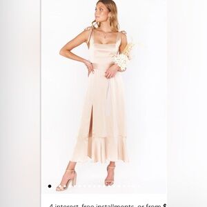 Show me your mumu Claire midi dress size m gently used champagne luxe satin